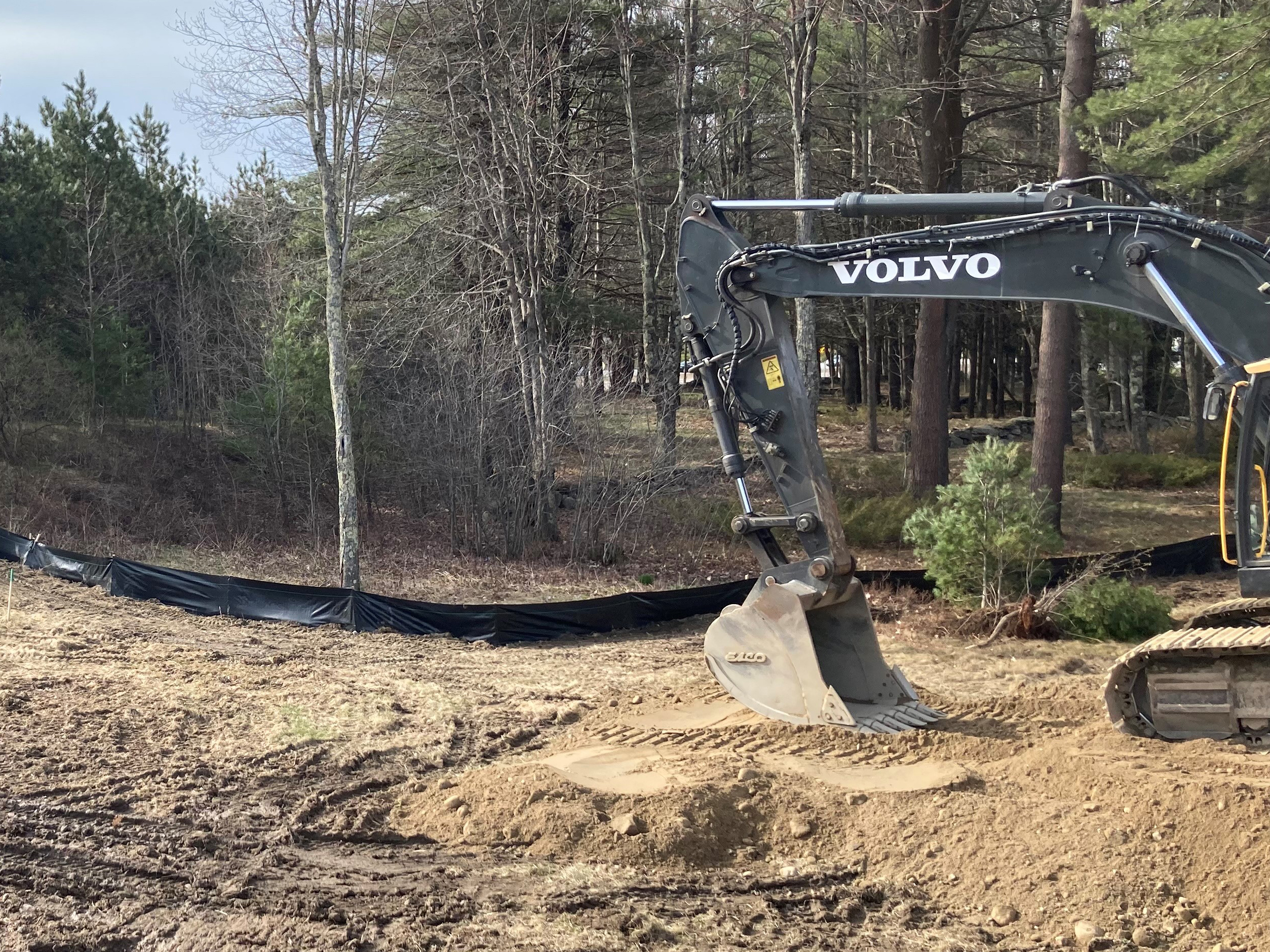 Silt fence installed around cleaned project site